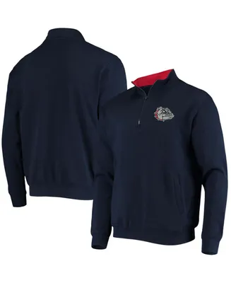 Men's Big and Tall Navy Gonzaga Bulldogs Tortugas Logo Quarter-Zip Jacket