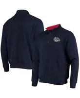 Men's Big and Tall Navy Gonzaga Bulldogs Tortugas Logo Quarter-Zip Jacket