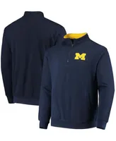 Men's Navy Michigan Wolverines Tortugas Logo Quarter-Zip Jacket