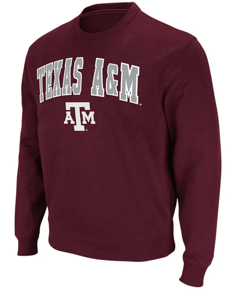 Men's Maroon Texas A M Aggies Arch Logo Tackle Twill Pullover Sweatshirt