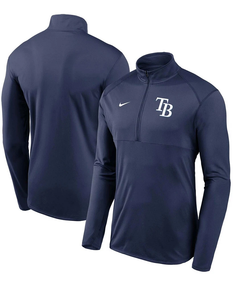 Men's Navy Tampa Bay Rays Team Logo Element Performance Half-Zip Pullover Jacket