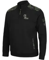 Men's Black Ole Miss Rebels Oht Military-Inspired Appreciation Commo Fleece Quarter-Zip Jacket