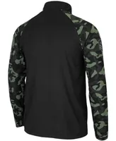 Men's Black West Virginia Mountaineers Oht Military-Inspired Appreciation Take Flight Raglan Quarter-Zip Jacket