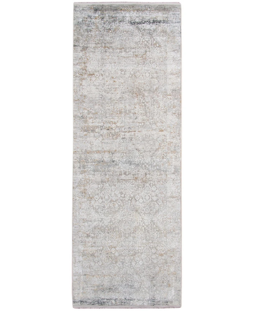 Amer Rugs Venice Via 3' x 9'10 Runner Area Rug - Gray, Gold