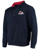 Men's Navy Fresno State Bulldogs Tortugas Logo Quarter-Zip Jacket