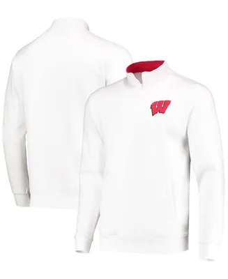 Men's White Wisconsin Badgers Tortugas Logo Quarter-Zip Jacket