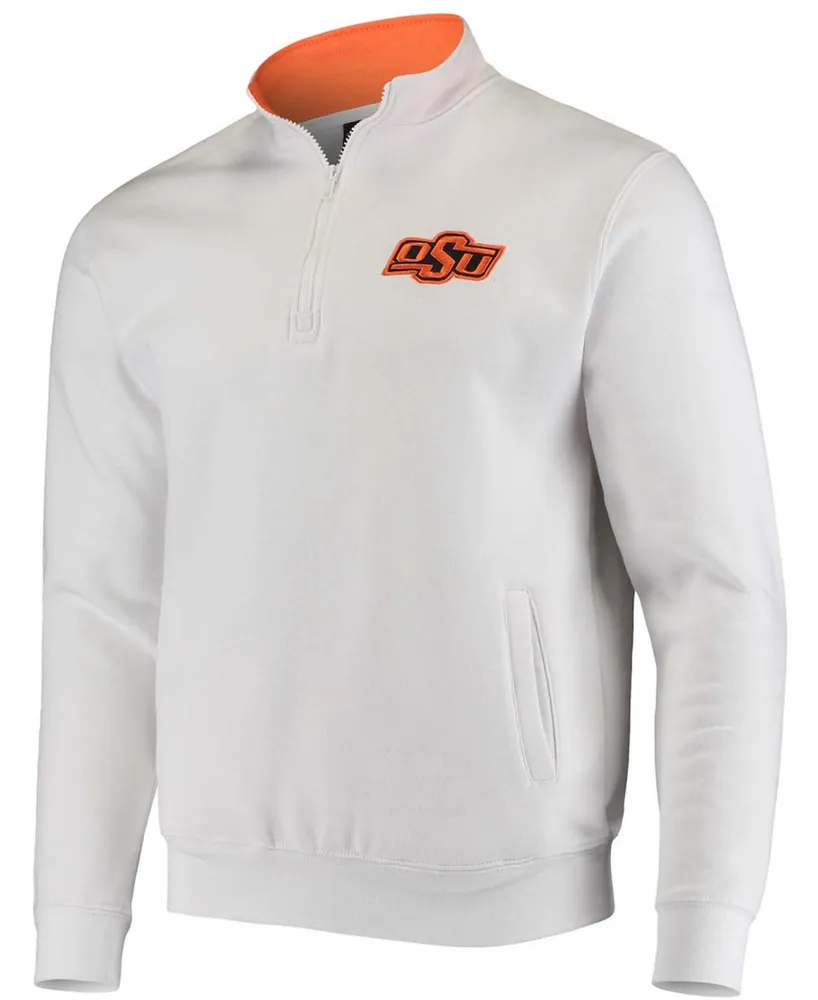 Men's White Oklahoma State Cowboys Tortugas Logo Quarter-Zip Jacket