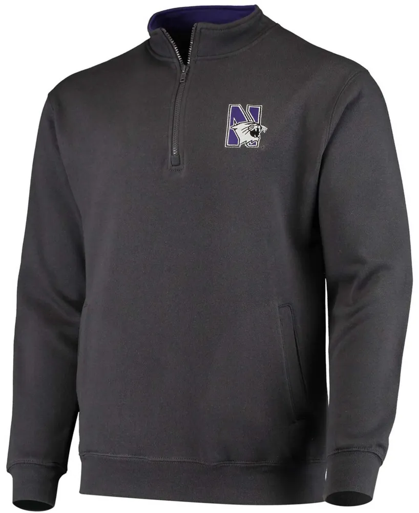 Men's Charcoal Northwestern Wildcats Tortugas Logo Quarter-Zip Jacket