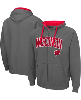 Colosseum Men's Wisconsin Badgers Arch Logo 2.0 Full-Zip Hoodie