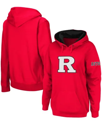 Women's Scarlet Rutgers Knights Team Big Logo Pullover Hoodie