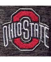 Men's Heather Black Ohio State Buckeyes Down Swing Raglan Polo Shirt