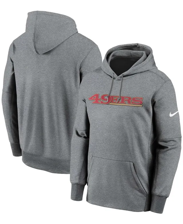 Men's Nike Heathered Charcoal/Scarlet San Francisco 49ers Surrey Legacy Pullover Hoodie, Size: Medium, Grey