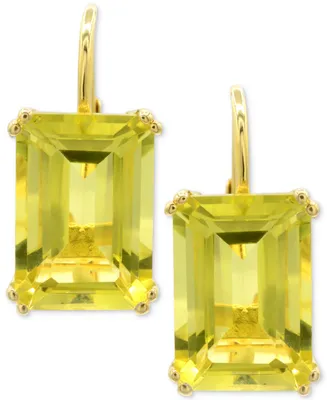 Lime Quartz Leverback Drop Earrings (12-5/8 ct. t.w.) 14k Gold-Plated Sterling Silver (Also White & Prasiolite)
