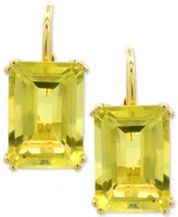 Lime Quartz Leverback Drop Earrings (12-5/8 ct. t.w.) 14k Gold-Plated Sterling Silver (Also White & Prasiolite)