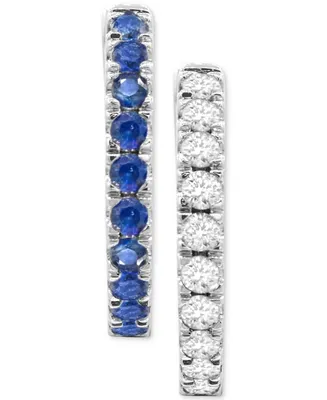 Lab-Grown Sapphire (1/2 ct. t.w.) & White (1/4 Reversible Hoop Earrings
