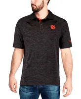 Men's Heather Black Clemson Tigers Down Swing Polo Shirt