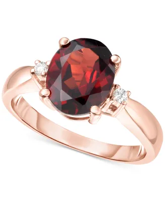 Rhodolite Garnet (2-3/4 ct. t.w.) & Diamond (1/20 ct. t.w.) Ring in 14k Rose Gold