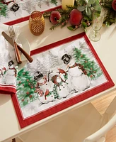 Snowman Winterland Holiday Snowflake Napkin, Set of 4