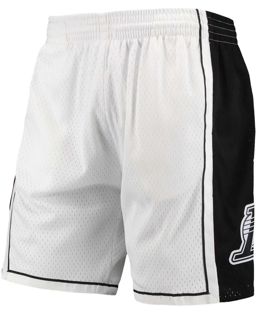 Men's Los Angeles Lakers Hardwood Classics White Out Swingman Shorts