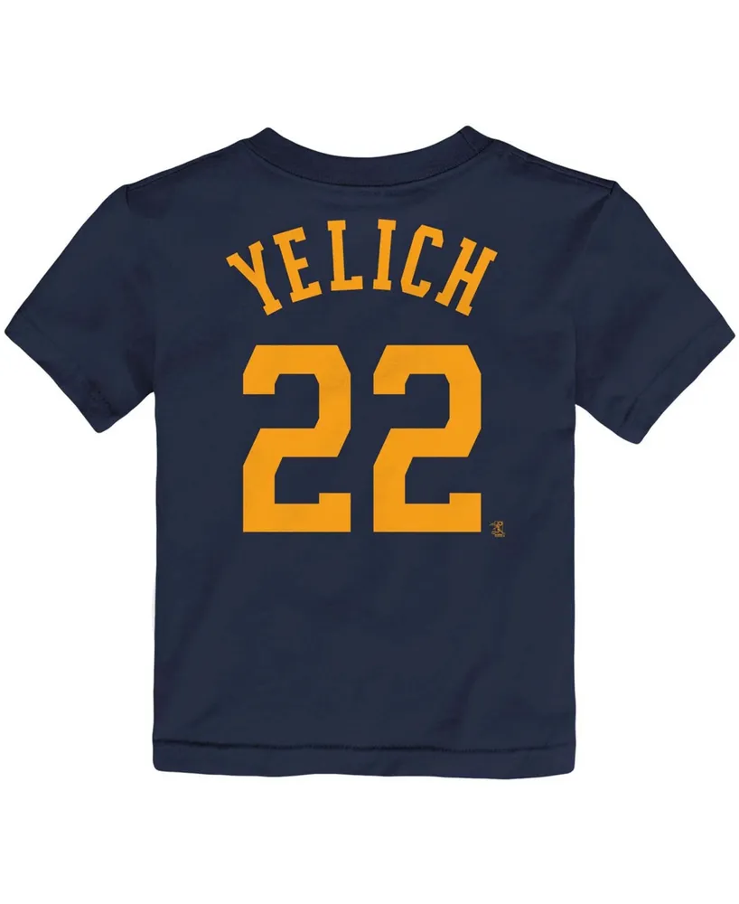 Toddler Boys and Girls Christian Yelich Navy Milwaukee Brewers Player Name Number T-Shirt