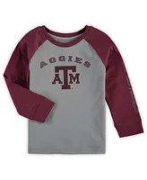 Toddler Boys and Girls Heathered Gray Texas A M Aggies Long Sleeve Raglan T-Shirt