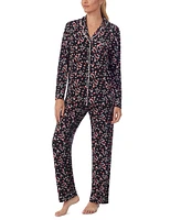 Cuddl Duds Knit Notch Collar Novelty Printed Pajama Set