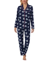 Cuddl Duds Knit Notch Collar Novelty Printed Pajama Set