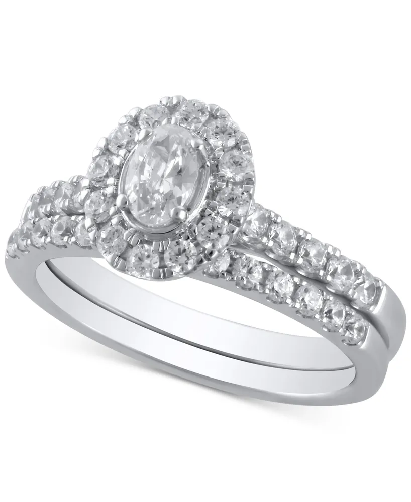 Diamond Oval Halo Bridal Set (1 ct. t.w.) in 14k White or Yellow Gold