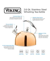 Viking Stainless Steel 2.6-Qt. Copper Tea Kettle with Copper Handle