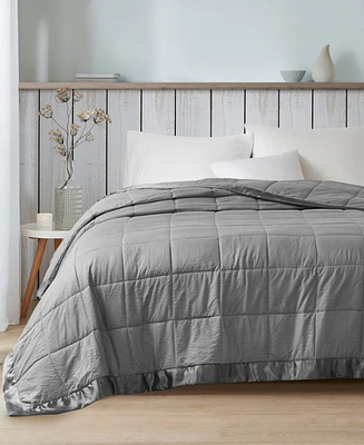 Madison Park Cambria Oversized Down Alternative Satin Trim Blanket