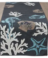 Saro Lifestyle Table Runner with Sea Design, 108" x 16"