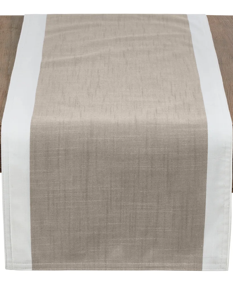 Saro Lifestyle Casual Table Runner with Banded Border Design, 54" x 16"