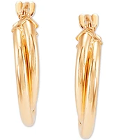 Italian Gold Double Twist Hoop Earrings in 10k Gold (10mm)