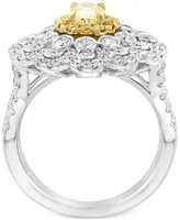 Effy Yellow Diamond (7/8 ct. t.w.) & White Diamond (1-1/3 ct. t.w.) Ring in 18k Two-Tone Gold