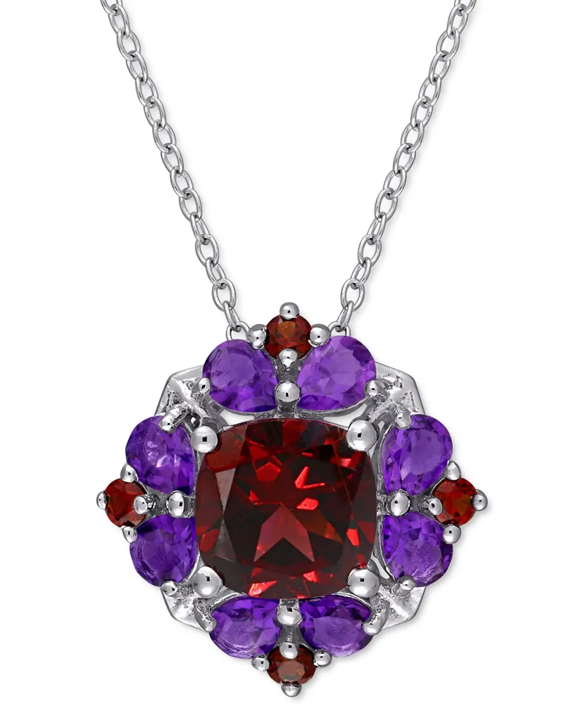 Amethyst, Garnet, Iolite & Tanzanite Multi-Shapes Necklace 10K Yellow Gold  | Kay Outlet