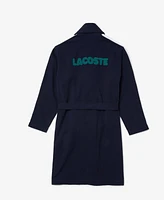 Lacoste Men's Sport-Inspired Textured Badges Cotton Pique Bathrobe