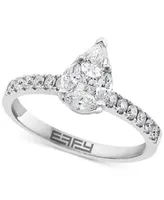 Effy Diamond Pear-Shaped Cluster Bridal Set (1-1/20 ct. t.w.) in 14k White Gold