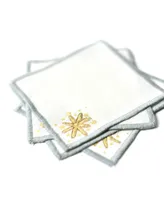 Gold Tone Stars Cocktail Napkins, Set of 4