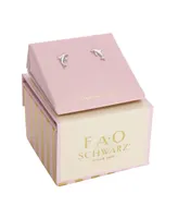 Fao Schwarz Women's Sterling Silver Dolphin Stud Earrings with Crystal Stone Accent - Silver