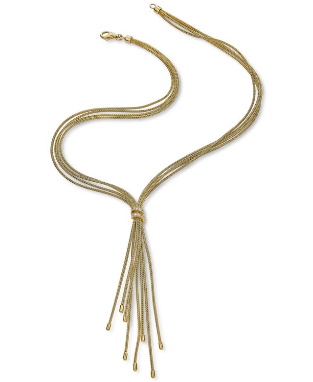 Diamond Tassel Lariat Necklace (1/4 ct. t.w.) in 14k Gold-Plated Sterling Silver