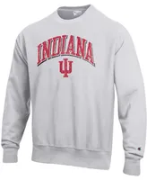 Men's Gray Indiana Hoosiers Arch Over Logo Reverse Weave Pullover Sweatshirt