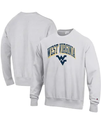 Men's Gray West Virginia Mountaineers Arch Over Logo Reverse Weave Pullover Sweatshirt