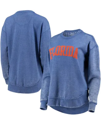 Women's Royal Florida Gators Vintage-Like Wash Pullover Sweatshirt