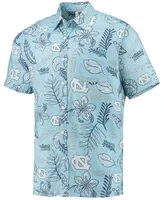 Men's Carolina Blue North Carolina Tar Heels Vintage-Like Floral Button-Up Shirt