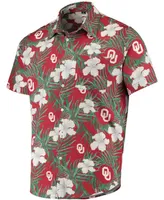 Men's Crimson Oklahoma Sooners Floral Button-Up Shirt