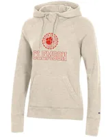 Women's Heathered Oatmeal Clemson Tigers College Seal Pullover Hoodie