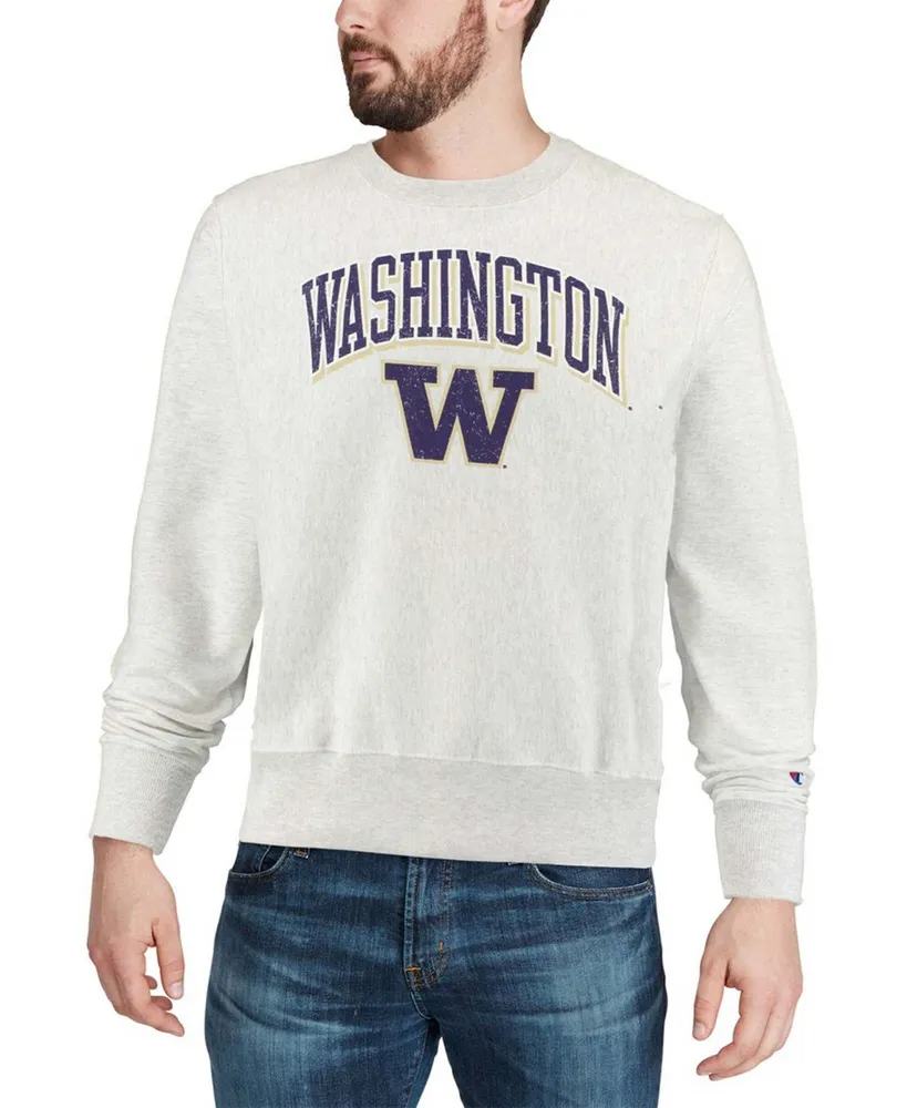 Men's Gray Washington Huskies Arch Over Logo Reverse Weave Pullover Sweatshirt