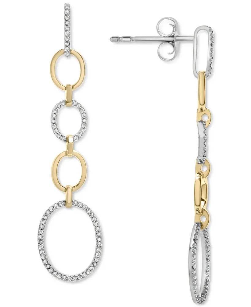 Wrapped in Love Diamond Oval Link Drop Earrings (1 ct. t.w.) in 14k Gold-Plated Sterling Silver, Created for Macy's - Gold