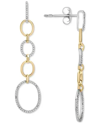 Wrapped in Love Diamond Oval Link Drop Earrings (1 ct. t.w.) in 14k Gold-Plated Sterling Silver, Created for Macy's - Gold