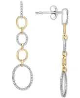 Wrapped in Love Diamond Oval Link Drop Earrings (1 ct. t.w.) in 14k Gold-Plated Sterling Silver, Created for Macy's - Gold